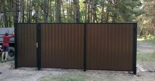 Купить распашные ворота из профнастила Большой Камень, цена от 2760 руб.